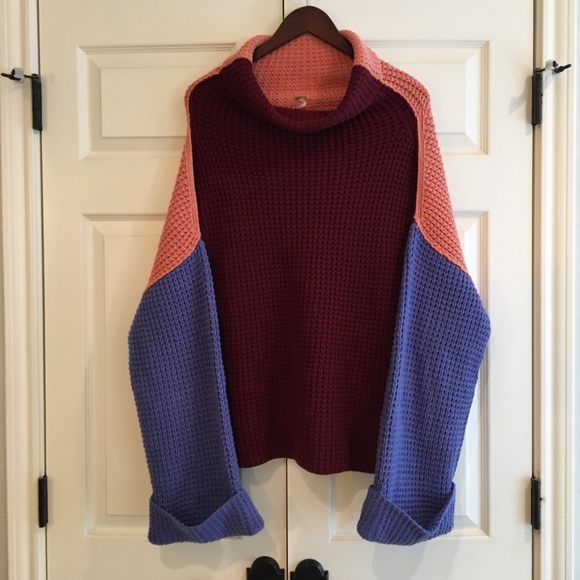 Free People Sweaters - FREE PEOPLE Reversible Color-Block Sweater L